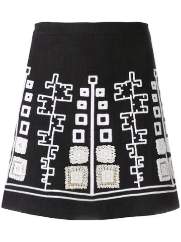 W.gibbs Bead Embroidered Skirt - Black