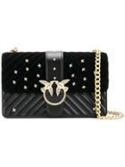 Pinko Quilted Swallow Chain Strap Bag - Black