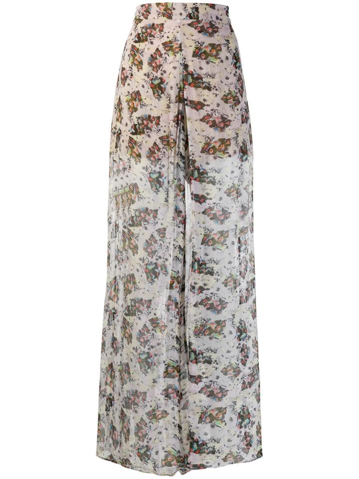 Iro Floral Print Palazzo Trousers - Neutrals