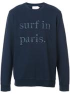 Cuisse De Grenouille Surf In Paris Slogan Sweatshirt - Blue