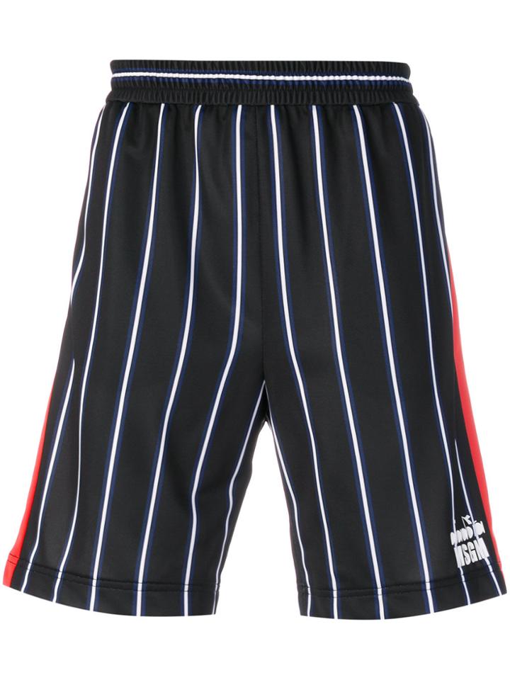 Msgm Striped Shorts - Black