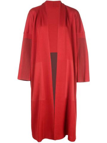 Pleats Please By Issey Miyake Pocket Knit Coat - Red