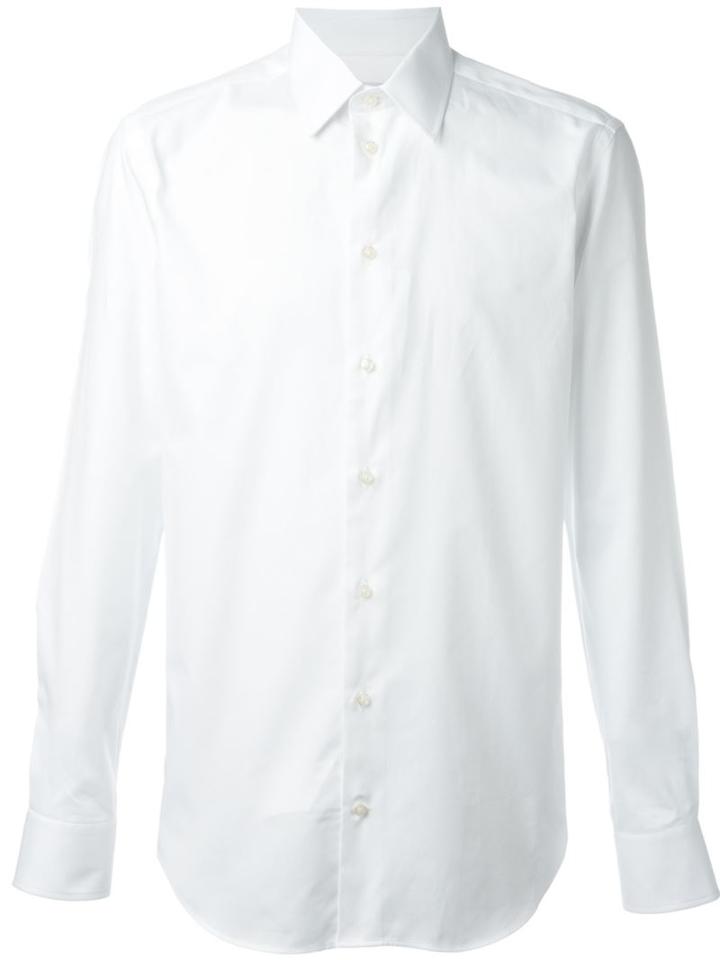 Armani Collezioni Italian Collar Shirt, Men's, Size: 39, White, Cotton