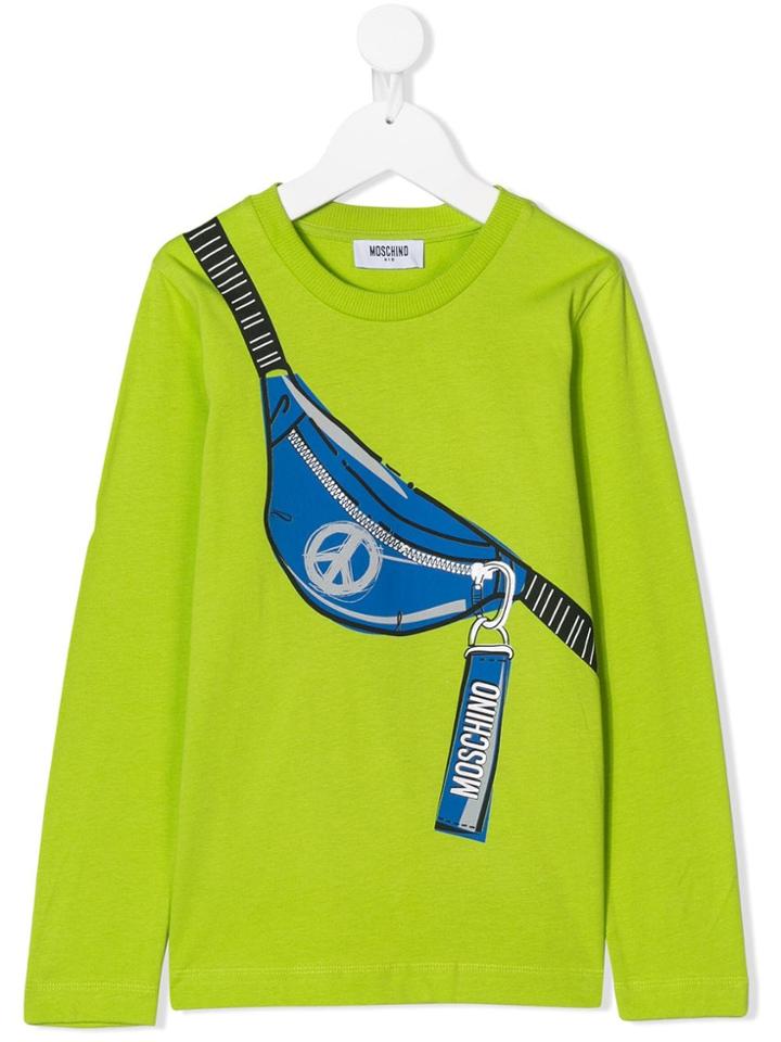 Moschino Kids Teen Printed Long-sleeved T-shirt - Green