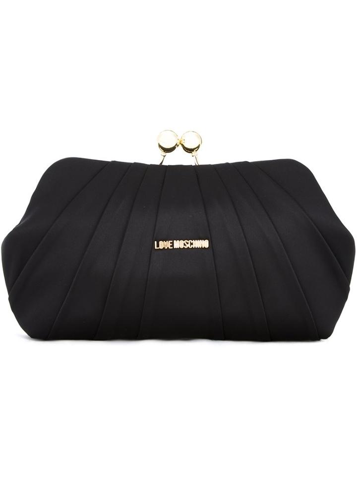 Love Moschino Kisslock Clutch, Women's, Black