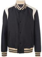 Ports 1961 Color Block Bomber Jacket, Men's, Size: 46, Black, Cotton/spandex/elastane