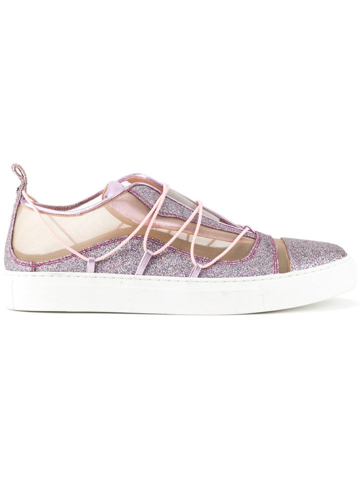Dsquared2 Mesh Panelled Sneakers - Pink & Purple