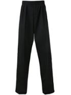 Raf Simons Wide-legged Pleated Trousers, Men's, Size: 46, Black, Virgin Wool