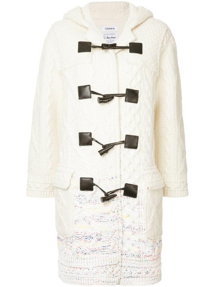 Coohem Knitted Duffle Coat - White