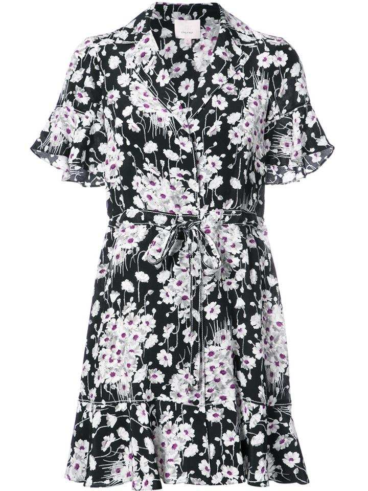 Cinq A Sept Floral Print Shirt Dress - Black