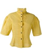 Sonia By Sonia Rykiel - Short Sleeve Poplin Blouse - Women - Cotton - 36, Yellow/orange, Cotton