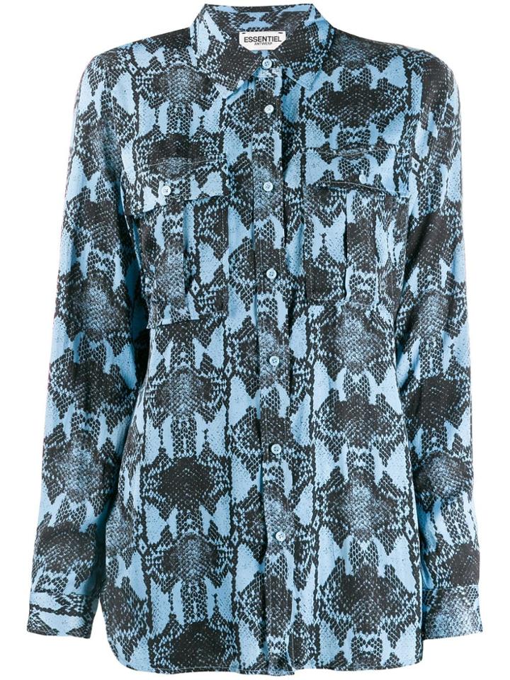 Essentiel Antwerp Snake Print Shirt - Black