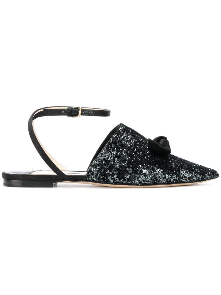 Jimmy Choo Temple Pointed Toe Flats - Grey