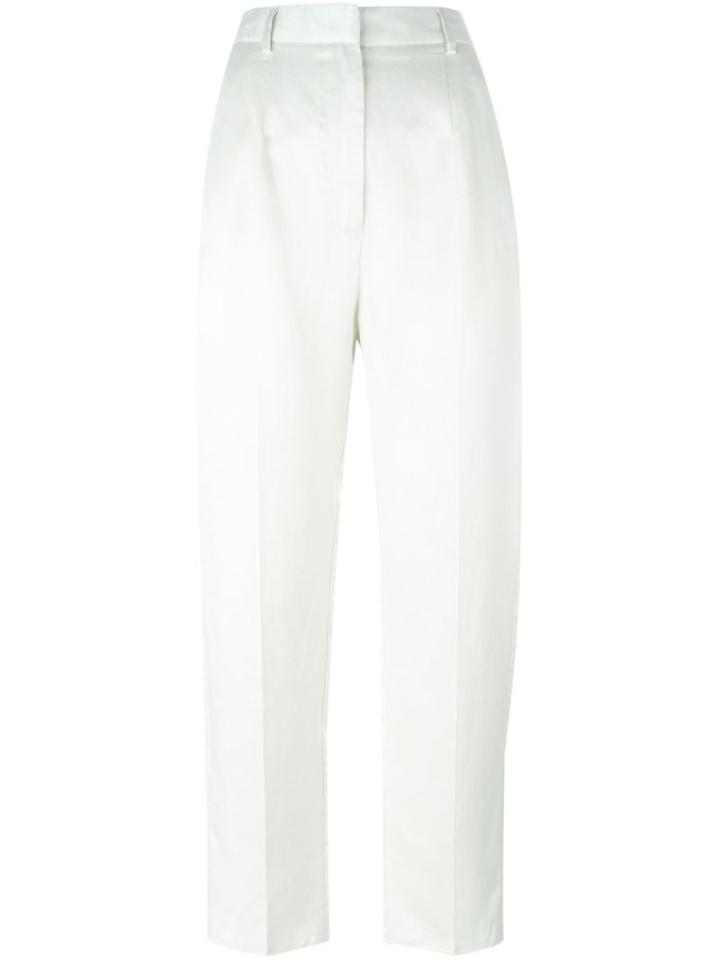 Mm6 Maison Margiela Straight Fit Trousers, Women's, Size: 40, Nude/neutrals, Linen/flax/viscose