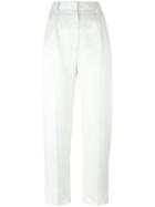 Mm6 Maison Margiela Straight Fit Trousers, Women's, Size: 40, Nude/neutrals, Linen/flax/viscose
