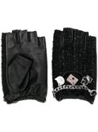 Karl Lagerfeld Fingerless Chain Gloves - Black