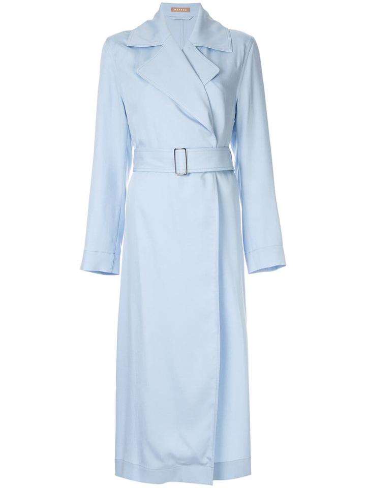 Nehera Asymmetric Hem Trench Coat - Blue