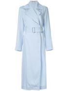 Nehera Asymmetric Hem Trench Coat - Blue