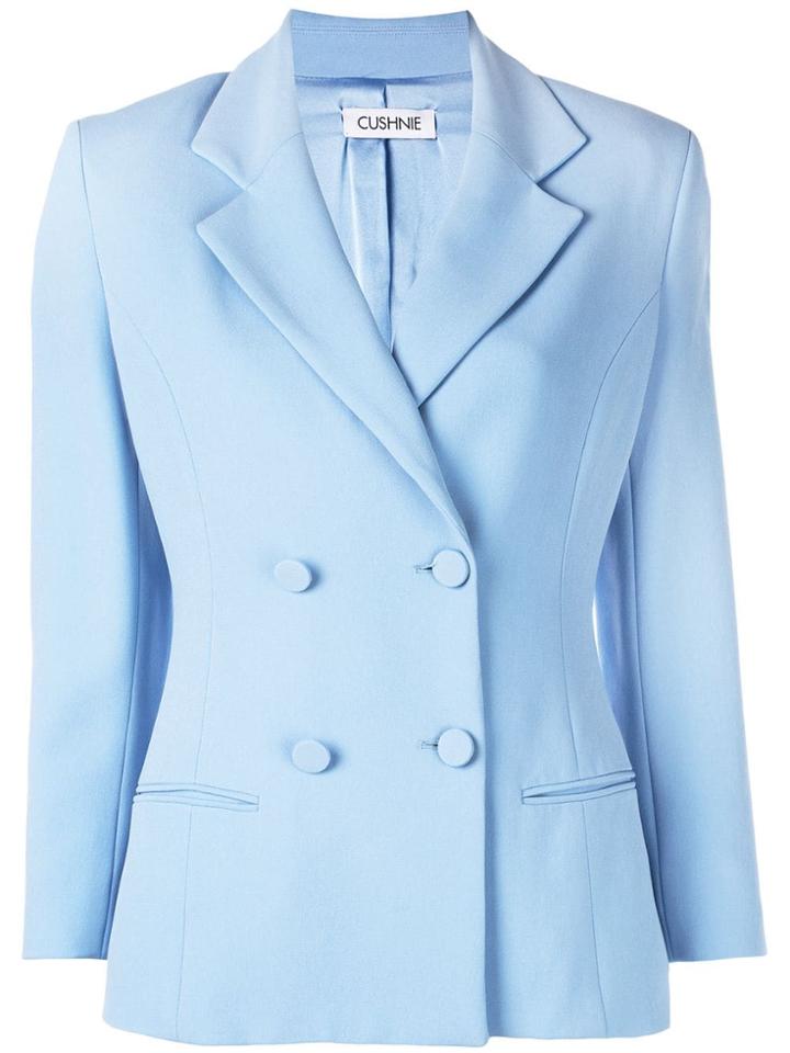 Cushnie Double Breasted Blazer Jacket - Blue