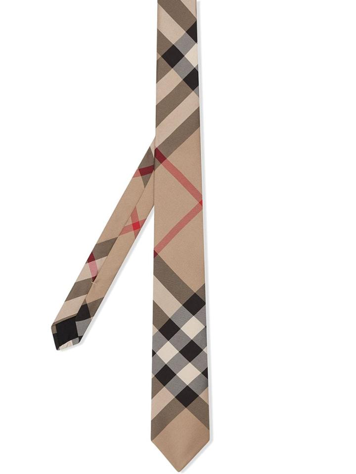 Burberry Classic Cut Check Silk Tie - Neutrals