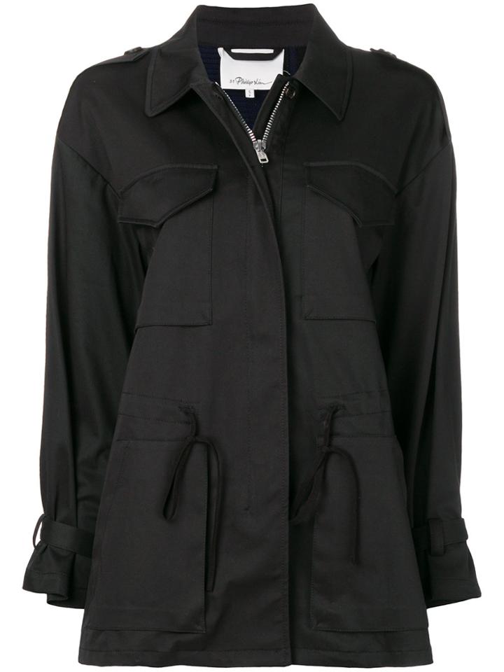 3.1 Phillip Lim Sweater-back Utility Parka - Black