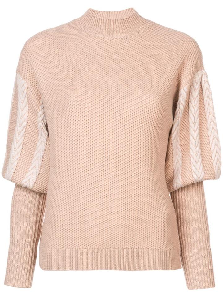 Jonathan Simkhai Puffy Sleeves Sweater - Neutrals