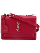 Saint Laurent Medium Sunset Monogram Satchel - Red