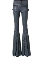 Andrea Bogosian Wide Leg Trousers, Women's, Size: P, Grey, Leather/spandex/elastane/polyimide