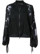 Natori Balloon Sleeve Bomber Jacket - Black