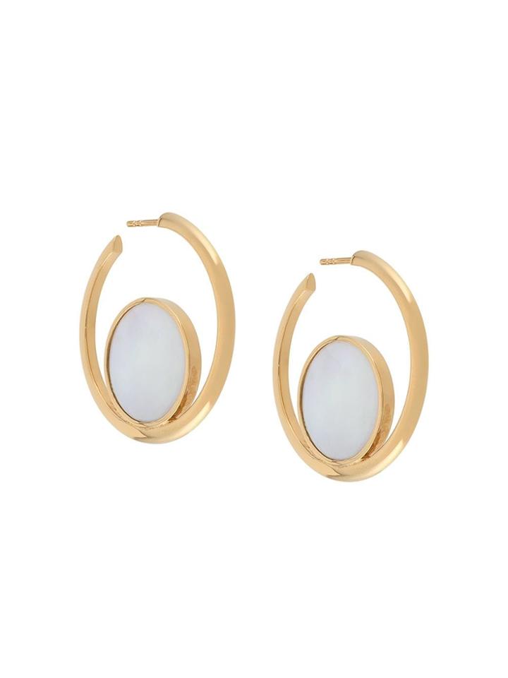 Astley Clarke Stilla Slice Mother Of Pearl Hoop Earrings - Metallic