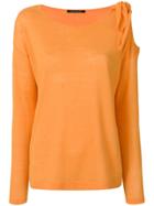 Luisa Cerano Knotted Shoulder Top - Yellow & Orange