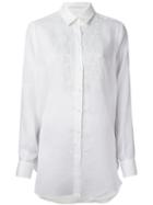 Ermanno Scervino Embellished Shirt, Women's, Size: 44, White, Ramie/glass/aluminium