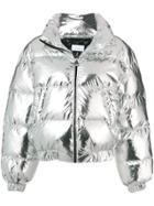 Chiara Ferragni Applique Logo Puffer Jacket - Metallic
