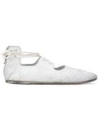 Marsèll Lace-up Ballerinas - White