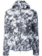 Kru Reversible Palm Print Hooded Puffer Jacket - Black