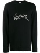 Loewe Logo Embroidered Sweater - Black