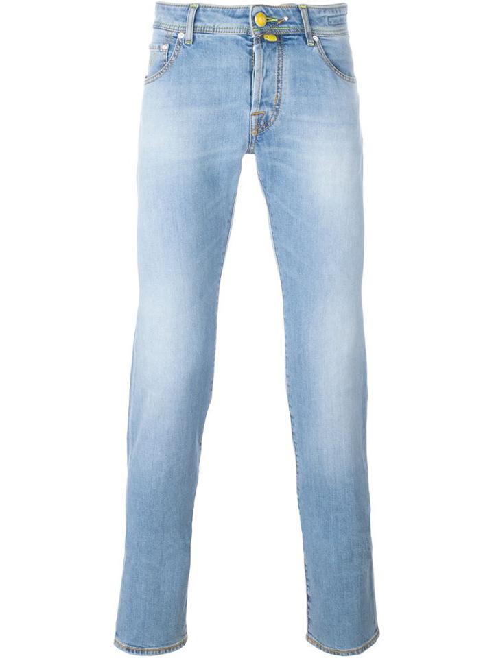 Jacob Cohen Stonewashed Skinny Jeans, Men's, Size: 32, Blue, Cotton/spandex/elastane