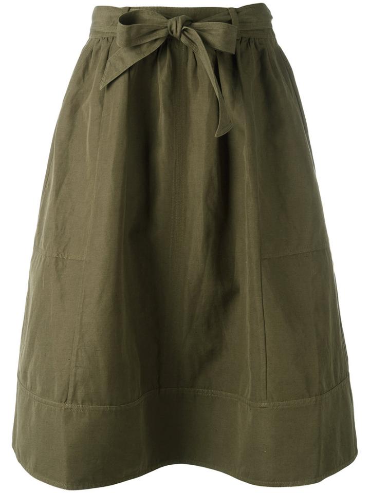 Ulla Johnson Drawstring Skirt, Women's, Size: 4, Green, Cotton/linen/flax