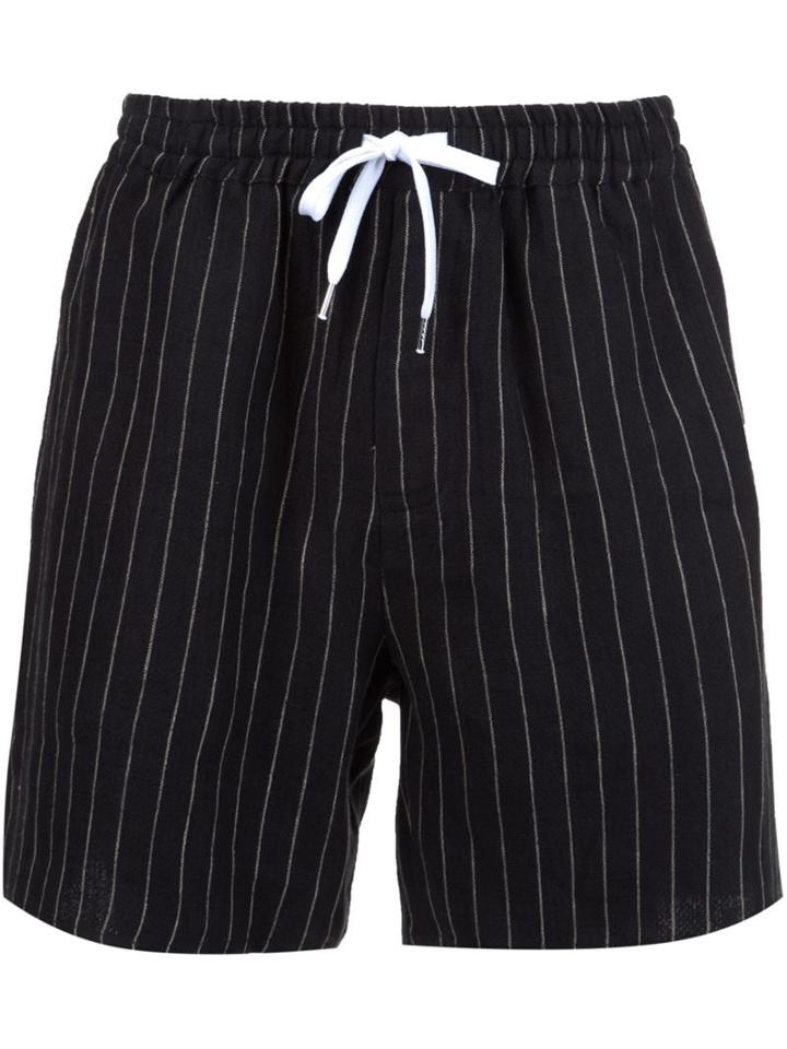 Second/layer Pinstripe Shorts, Men's, Size: Small, Black, Linen/flax