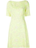 Lela Rose Floral Print Structured Dress, Women's, Size: 10, Yellow/orange, Cotton/polyester