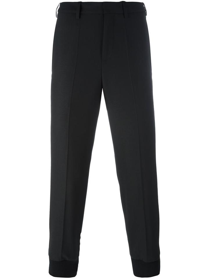 Neil Barrett Straight Trousers, Men's, Size: 48, Black, Polyester/virgin Wool/spandex/elastane/cotton