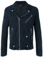 The Kooples - Vintage Biker Jacket - Men - Goat Skin/acetate/cupro/polyester - M, Blue, Goat Skin/acetate/cupro/polyester
