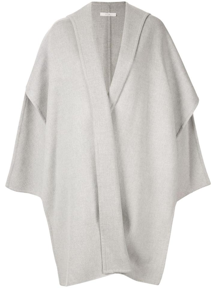 Seya. Hooded Knit Cape - Grey