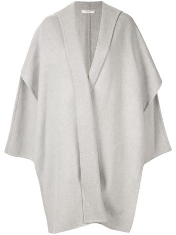 Seya. Hooded Knit Cape - Grey