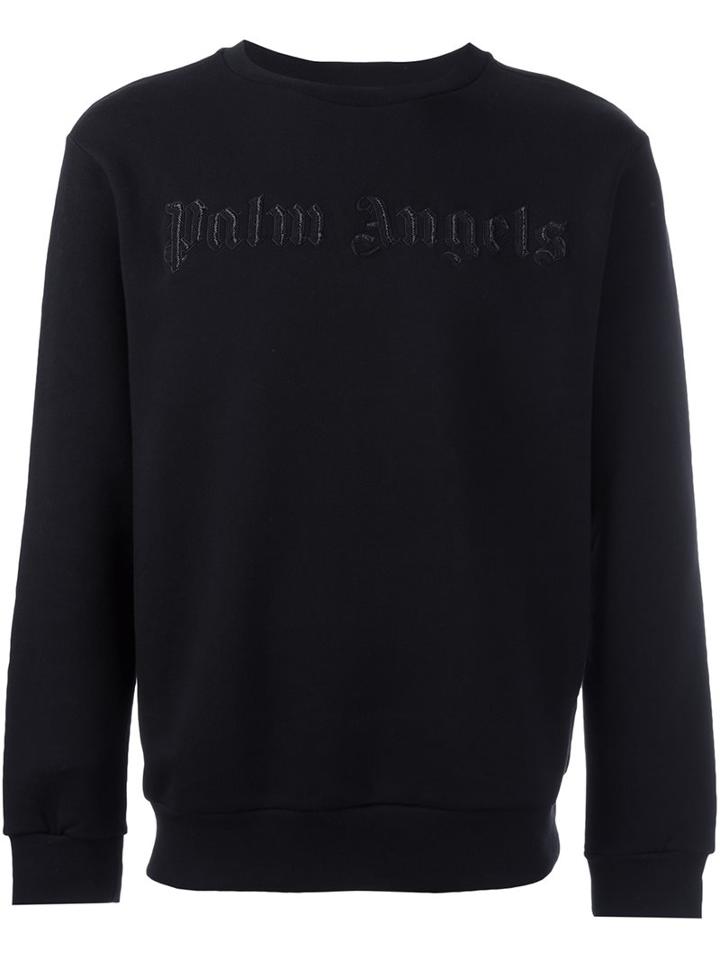 Palm Angels Patched Logo Sweatshirt, Men's, Size: Small, Black, Cotton/metal (other)