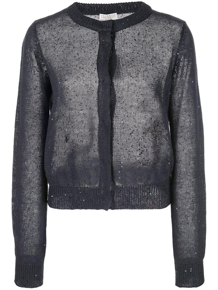 Brunello Cucinelli Round Neck Cardigan - Blue