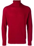 Maison Flaneur Ribbed Turtle Neck Jumper - Red