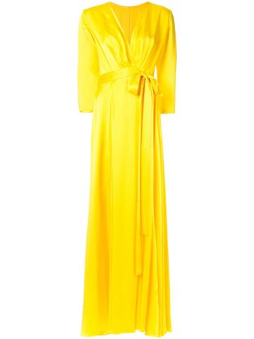 Rhea Costa Structured Satin Dress - Yellow