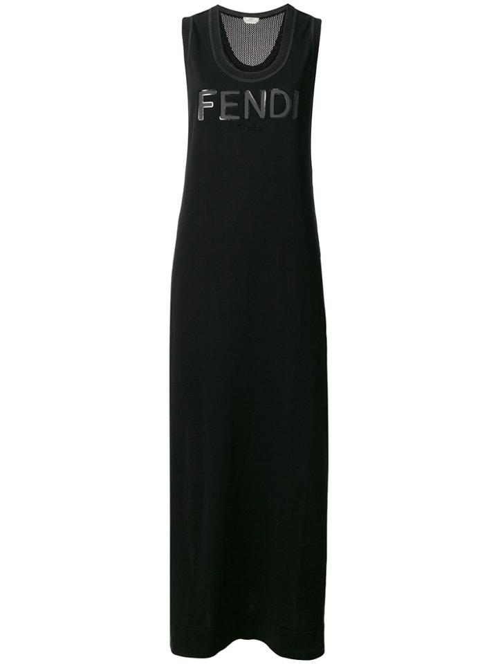 Fendi Long Sleeveless Dress - Black