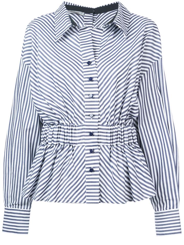 Silvia Tcherassi Striped Peplum Shirt - Blue